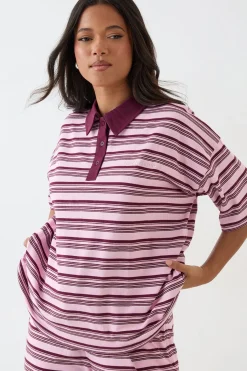 DSGN Studio Haut À Manches Courtes Et Col À Rayures<Femme Dsgn Studio|Tops