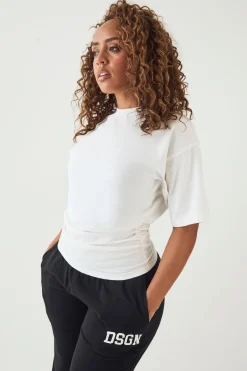 DSGN Studio Haut À Manches Courtes Froncé Sur Les Côtés<Femme Dsgn Studio|Tops