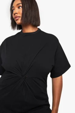 boohoo Haut à manches courtes Plus avec détail de nœud froncé<Femme Tops