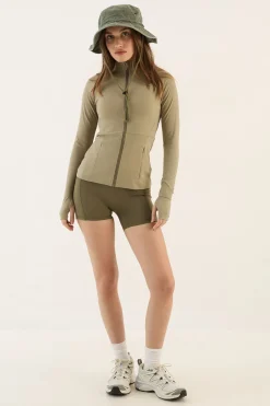 DSGN Studio Haut À Manches Courtes Zippé Ajusté Sculpt<Femme Vêtements De Sport|Dsgn Studio