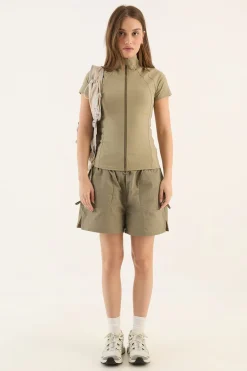 DSGN Studio Haut À Manches Courtes Zippé Ajusté Sculpt<Femme Vêtements De Sport|Dsgn Studio