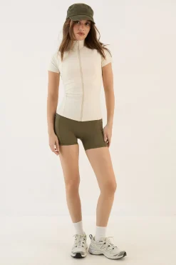 DSGN Studio Haut À Manches Courtes Zippé Sculpt<Femme Vêtements De Sport|Dsgn Studio