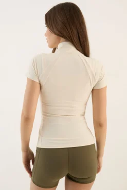 DSGN Studio Haut À Manches Courtes Zippé Sculpt<Femme Vêtements De Sport|Dsgn Studio