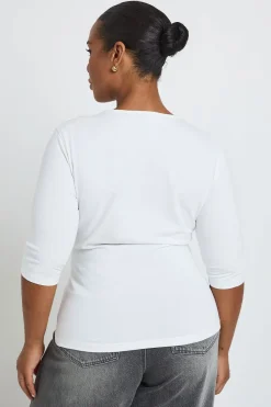 boohoo Haut À Manches 3/4 Grande Taille<Femme Tons Neutres|Tops