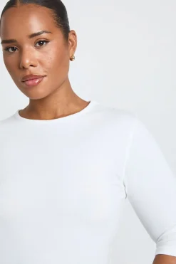 boohoo Haut À Manches 3/4 Grande Taille<Femme Tons Neutres|Tops