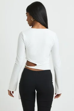 Haut À Manches Longues Avec Découpe À La Taille Et Lien À Nouer