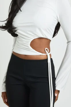 Haut À Manches Longues Avec Découpe À La Taille Et Lien À Nouer
