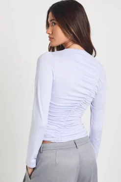 boohoo Haut à Manches Longues avec Détail Froncé Asymétrique<Femme Tops