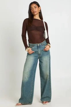 boohoo Haut À Manches Longues Avec Détail Buste Transparent<Femme Tops