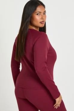 Haut à manches longues avec détails de couture ultra doux