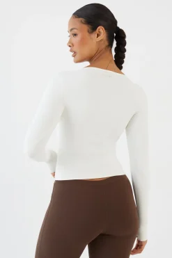 DSGN Studio Haut À Manches Longues Cache-Cœur<Femme Tons Neutres|Vêtements De Sport