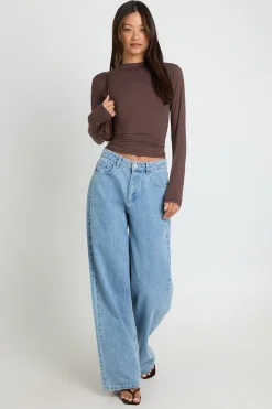 boohoo Haut À Manches Longues Col Rond Ajusté Effet Seconde Peau Tall<Femme Tops