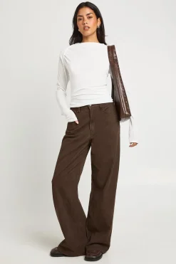 boohoo Haut à Manches Longues Col Slash en Pelure d'Oignon<Femme Tops D’Automne|Tops