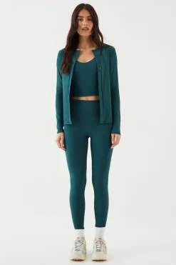 DSGN Studio Haut à Manches Longues Côtelé Ultra Sculptant avec Boutonnage<Femme Vêtements De Sport|Dsgn Studio