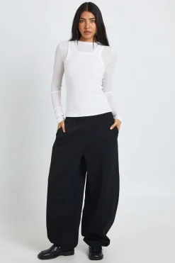 boohoo Haut À Manches Longues Double Couche Côtelé Transparent Style Débardeur Tall<Femme Tops