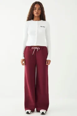 Haut à Manches Longues DSGN Studio Côtelé avec Broderie Script et Boutonnage