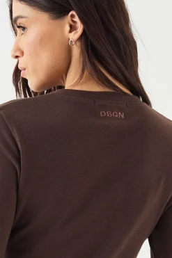DSGN Studio Haut à Manches Longues Col Rond avec Boutonnage Traversant<Femme Dsgn Studio|Tops