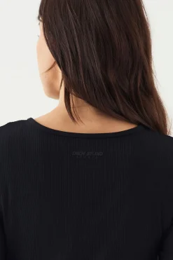 DSGN Studio Haut à Manches Longues Ultra Sculpt Côtelé Boutonné<Femme Vêtements De Sport|Dsgn Studio