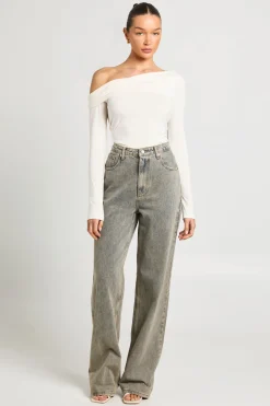 boohoo Haut À Manches Longues En Cupro Avec Détail Torsadé Sur Le Devant<Femme Tops