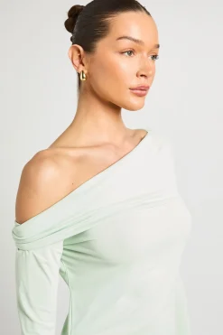 boohoo Haut À Manches Longues En Cupro Avec Détail Torsadé Devant<Femme Tops