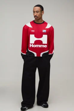 boohooMAN Haut À Manches Longues En Mesh Moto Homme Coupe Ample Oversize<Homme T-Shirts