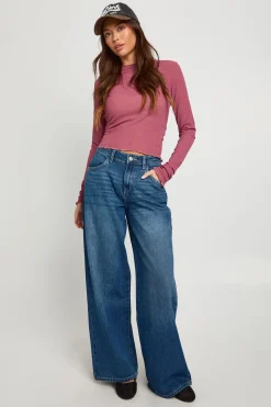 boohoo Haut à manches longues en mesh texturé côtelé<Femme Tops
