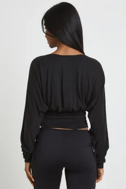 boohoo Haut À Manches Longues En Modal Avec Taille Froncée Et Col En V<Femme Tops