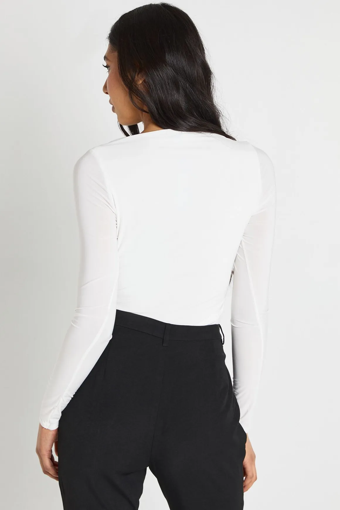 Haut À Manches Longues En Tissu Slinky Double Épaisseur Coupe Tall