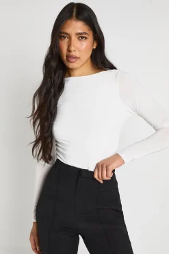 Haut À Manches Longues En Tissu Slinky Double Épaisseur Coupe Tall