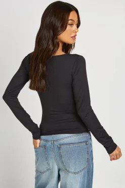 boohoo Haut À Manches Longues Et Encolure Carrée Seconde Peau Tall<Femme Tops