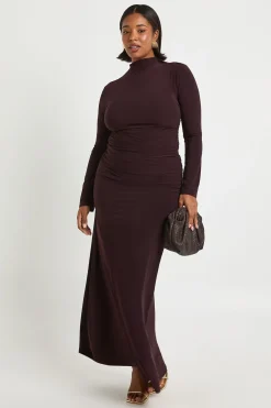 boohoo Haut à manches longues froncé Plus et jupe colonne froncée<Femme Ensembles