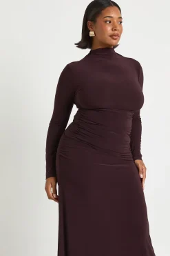 boohoo Haut à manches longues froncé Plus et jupe colonne froncée<Femme Ensembles