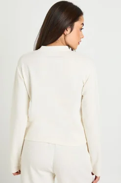 Haut À Manches Longues Henley En Maille Gaufrée