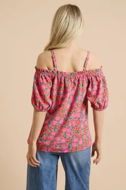 Dorothy Perkins Haut À Manches Longues À Imprimé Floral Avec Nœud Devant Et Épaules Dénudées<Femme Tops