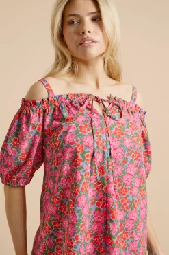 Dorothy Perkins Haut À Manches Longues À Imprimé Floral Avec Nœud Devant Et Épaules Dénudées<Femme Tops