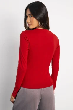 boohoo Haut À Manches Longues Imprimé New York Avec Encolure Crantée<Femme Tops