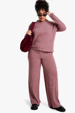 boohoo HAUT À MANCHES LONGUES RAYÉ PLUS<Femme Tops