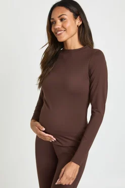 Haut à manches longues sculptant supersoft pour femme enceinte