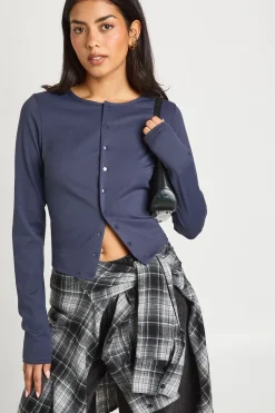 boohoo Haut à Manches Longues Sculpté Pêché avec Boutons-Pression Traversants<Femme Looks Preppy|Tops