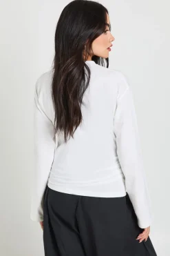 boohoo Haut à Manches Évasées et Taille Cintrée<Femme Tops