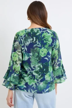 Wallis Haut À Manches Évasées À Motif Floral<Femme Tops D’Automne|Tops