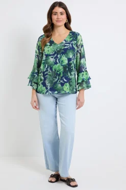 Wallis Haut À Manches Évasées À Motif Floral<Femme Tops D’Automne|Tops