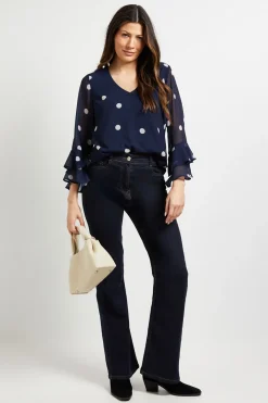 Wallis Haut À Manches Évasées À Pois<Femme Pois|Tops