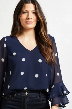 Wallis Haut À Manches Évasées À Pois<Femme Pois|Tops