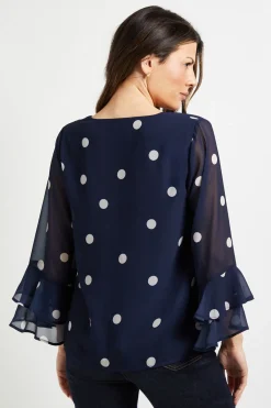 Wallis Haut À Manches Évasées À Pois<Femme Pois|Tops