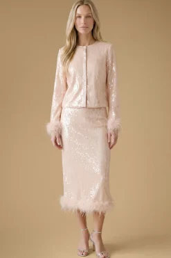 Haut À Manchettes En Plumes Et Sequins Premium Pour Enterrement De Vie De Jeune Fille