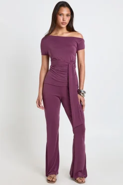 boohoo Haut Modal À Épaules Dénudées Avec Taille Nouée<Femme Tops