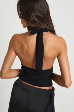 Haut Moulant à Col Halter avec Finitions Argentées