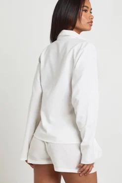 boohoo Haut À Nouer Devant Aspect Lin Avec Perles<Femme Tops