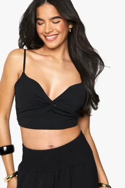 boohoo Haut À Nœud Frontal Et Pantalon Large<Femme Ensembles